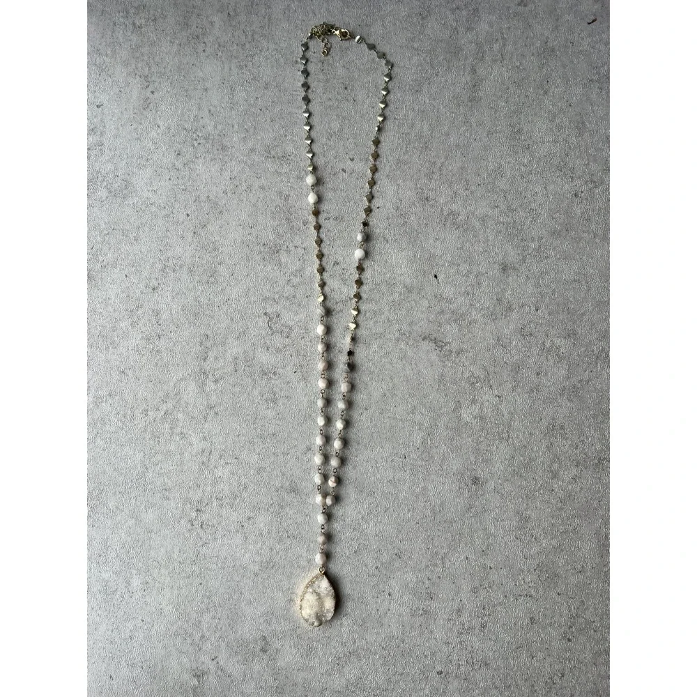 Kendra Scott Necklace Lot Rayne Pearl Druzy Lariat Tassel Long Party Jewelry - Picture 12 of 14